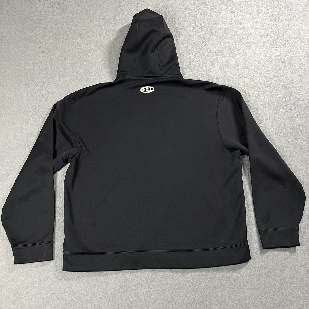 Under Armour Hoodie Mens L Black Icon Digital Camo Hunting Drawstring Sweatshirt - Picture 2 of 12